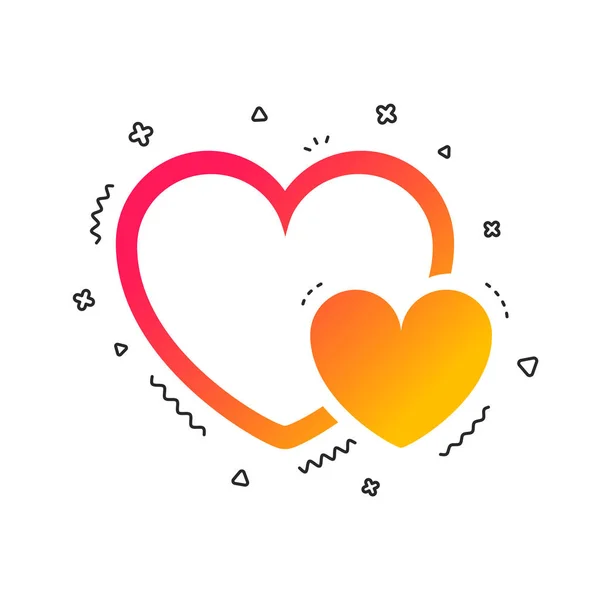 Hearts Sign Icon Love Symbol Colorful Geometric Shapes Gradient Hearts — Stock Vector