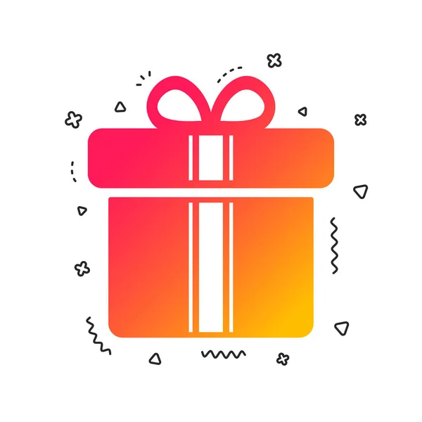 礼品盒标志图标 显示与丝带符号 五颜六色的几何形状 渐变礼品盒图标设计 — 图库矢量图片