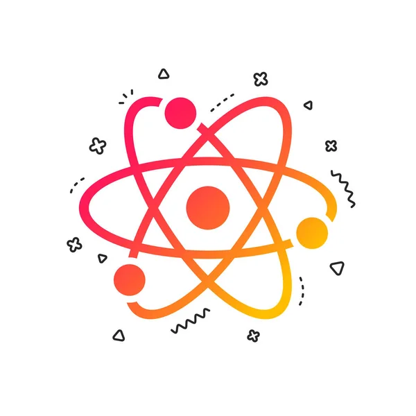 原子記号のアイコン 原子の一部の記号です カラフルな幾何学的図形 グラデーションの核のアイコン デザイン ベクトル — ストックベクタ