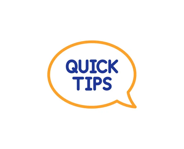 Quick Tips Line Icon Helpful Tricks Speech Bubble Sign Colorful — Stock Vector