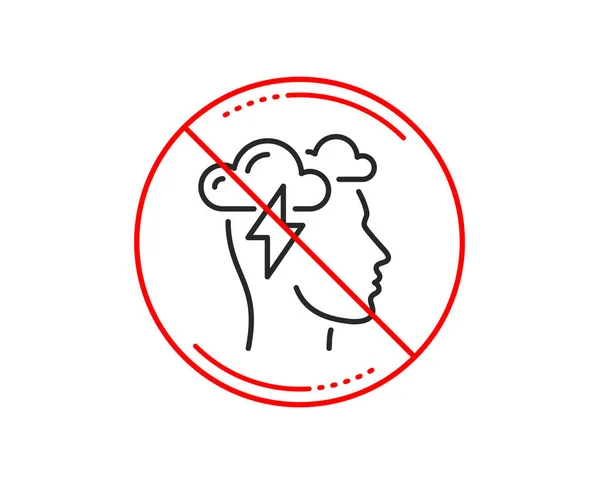 Stop Icona Della Linea Consapevolezza Segno Psicologico Simbolo Tempesta Nuvola — Vettoriale Stock