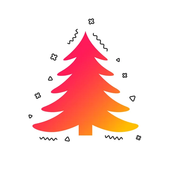 圣诞树标志图标在白色背景 — 图库矢量图片