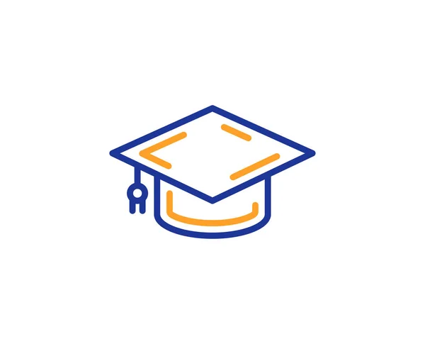Βαθμολόγηση Καπ Εικονίδιο Γραμμή Εκπαίδευση Σημάδι Φοιτητής Σύμβολο Καπέλο Πολύχρωμο — Διανυσματικό Αρχείο