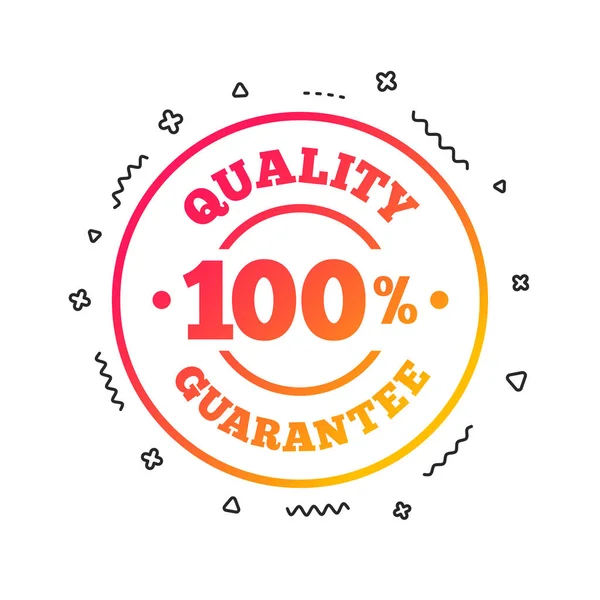 100 Quality Guarantee Sign Icon Premium Quality Symbol Colorful Geometric — Stock Vector