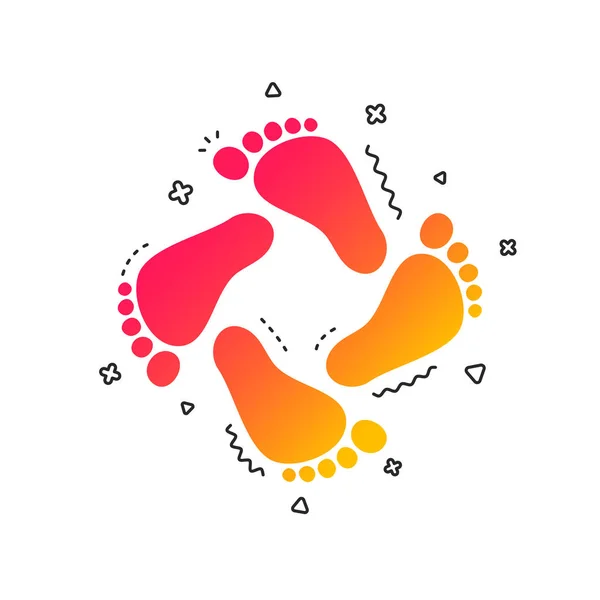 Baby Footprints Ikona Dziecko Boso Kroki Toddler Stopy Symbol Kolorowe — Wektor stockowy