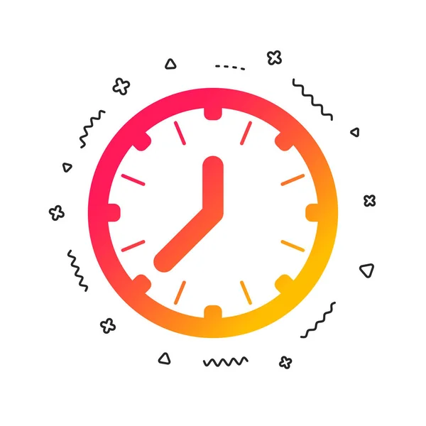 Óra Idő Aláírás Ikonra Mechanikus Watch Szimbólum Színes Geometriai Alakzatok — Stock Vector