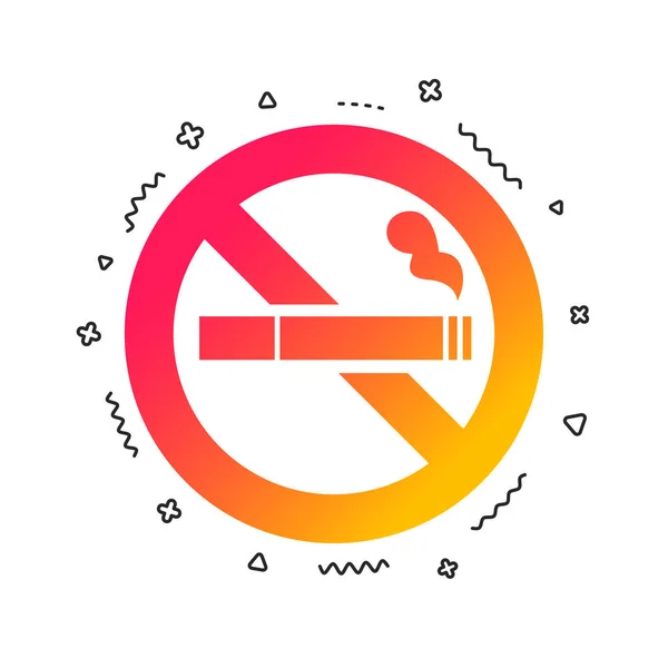 Fumar Icono Signo Símbolo Cigarrillo Formas Geométricas Coloridas Diseño Ícono — Archivo Imágenes Vectoriales