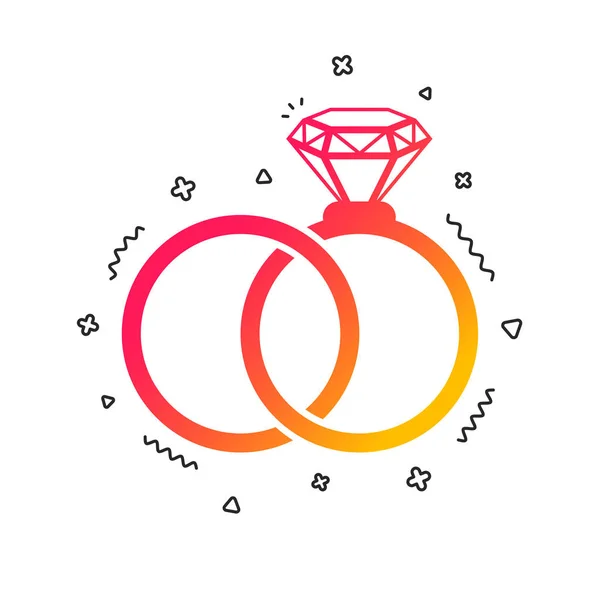 結婚指輪記号白い背景のアイコン — ストックベクタ