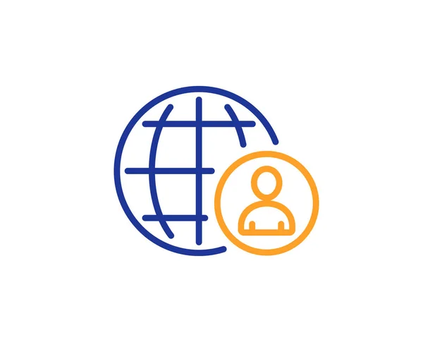 Icono Línea Reclutamiento Negocios Internacionales Firma Global Recursos Humanos Concepto — Archivo Imágenes Vectoriales