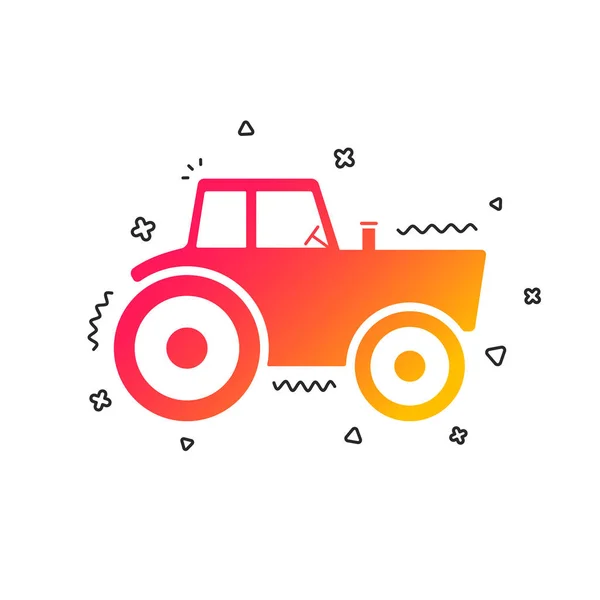 Icono Signo Tractor Símbolo Industria Agrícola Formas Geométricas Coloridas Diseño — Archivo Imágenes Vectoriales
