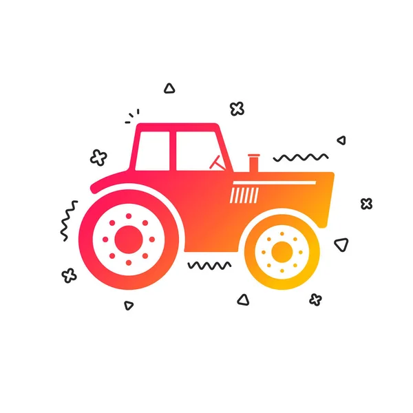 Traktorschild Symbol Symbol Der Agrarindustrie Farbenfrohe Geometrische Formen Gradient Traktor — Stockvektor