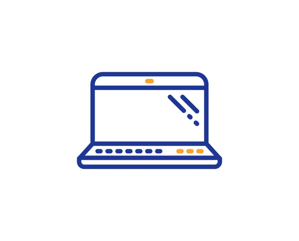 Laptop Line Symbol Zeichen Für Mobiles Computergerät Buntes Rahmenkonzept Blaue — Stockvektor