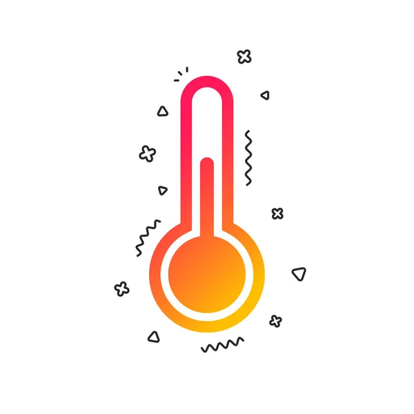 Thermometer Teken Pictogram Temperatuur Symbool Kleurrijke Geometrische Vormen Kleurovergang Thermometer — Stockvector