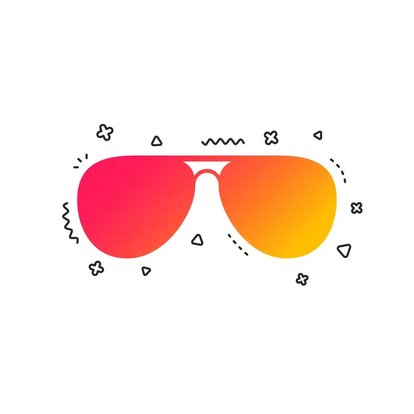Aviator Sunglasses Sign Icon Pilot Glasses Button Colorful Geometric Shapes — Stock Vector