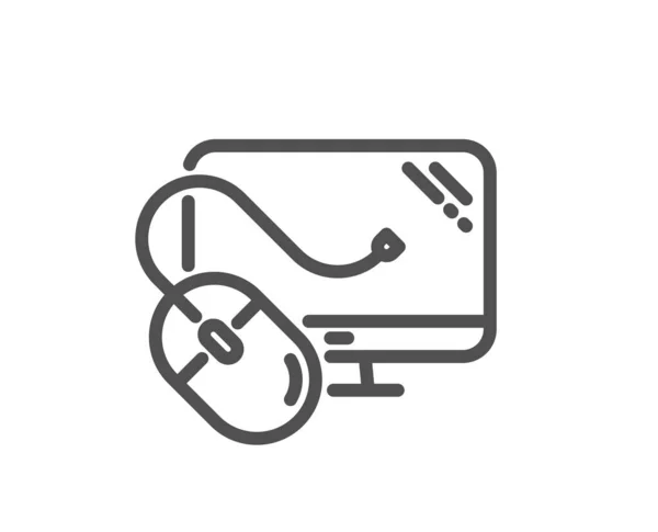 Computerzeilen Symbol Mauskomponenten Zeichen Monitorsymbol Hochwertiges Design Flaches App Element — Stockvektor