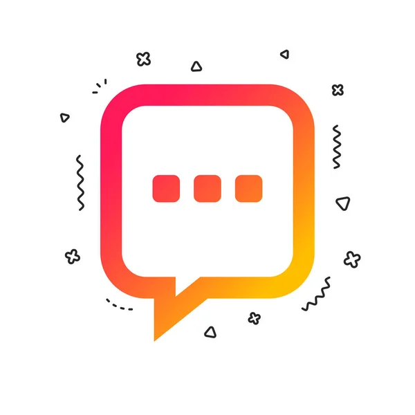 Chat sign icon. Speech bubble with three dots symbol. Communication chat bubble. Colorful geometric shapes. Gradient message icon design.  Vector