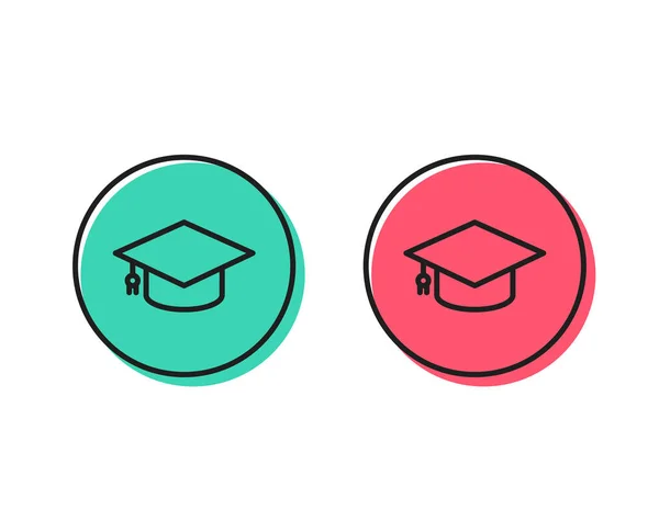 Graduation Cap Line Icon Education Sign Student Hat Symbol Positive — Stock Vector