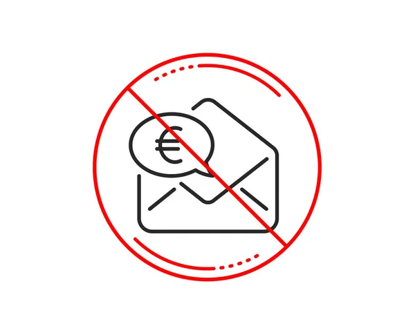 Kein Stoppschild Euro Postleitzahl Symbol Geldzeichen Senden Oder Empfangen Vorsicht — Stockvektor
