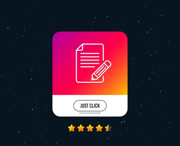 フィードバック線アイコン 鉛筆サインのページ コピーライティングのシンボル Web やインターネットの線アイコンのデザイン 評価は星です ボタンをクリックするだけ ベクトル — ストックベクタ