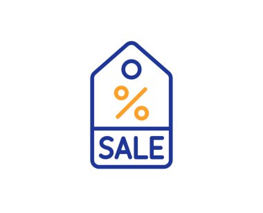 Beyaz arka plan üzerinde alışveriş etiket satırı simgesi 