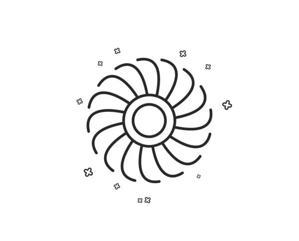 Ventilator Motor Lijn Pictogram Jet Turbine Teken Ventilator Symbool Geometrische — Stockvector