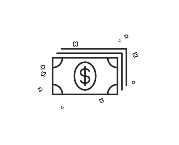Nakit Para Satırı Simgesi Para Birimi Işareti Bankacılık Dolar Veya — Stok Vektör
