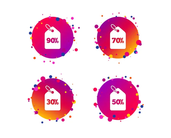 Sale Price Tag Icons Discount Special Offer Symbols Percent Discount — Stock Vector