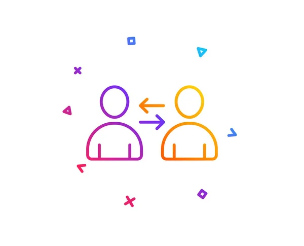 Teamwork Linie Symbol Benutzerkommunikation Profil Avatarzeichen Person Silhouette Symbol Gradientenlinien — Stockvektor