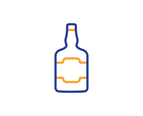 Whiskey Flasche Linie Symbol Schottisches Alkoholzeichen Buntes Rahmenkonzept Blaue Und — Stockvektor
