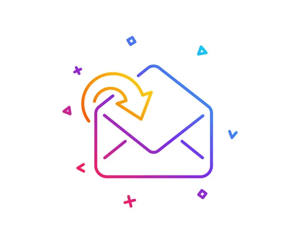 接收邮件下载行图标 传入消息对应符号 电子邮件符号 渐变线按钮 接收邮件图标设计 五颜六色的几何形状 — 图库矢量图片
