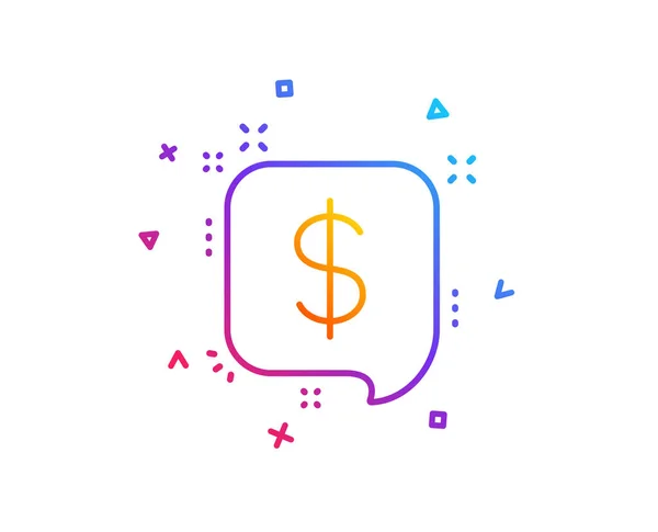 Zahlungsempfangszeilen Symbol Dollarzeichen Finanzsymbol Gradientenlinien Taste Design Der Zahlungsnachricht Symbole — Stockvektor