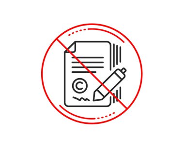 Hayır veya Dur işareti. Copywriting satırı simgesi. opyright imza işareti. Geri bildirim simgesi. Uyarı yasağı dur sembolü yasaktır. Yok simgesi tasarım. Vektör 