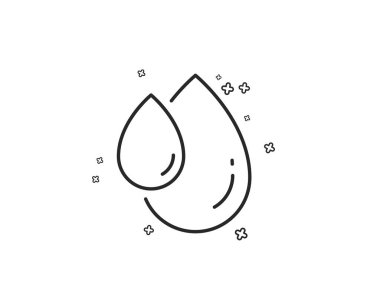 Yağ damla satırı simgesi. Saç bakım serumu işareti. Geometrik şekiller. Rasgele çapraz öğelerin. Doğrusal yağ damla simgesi tasarım. Vektör