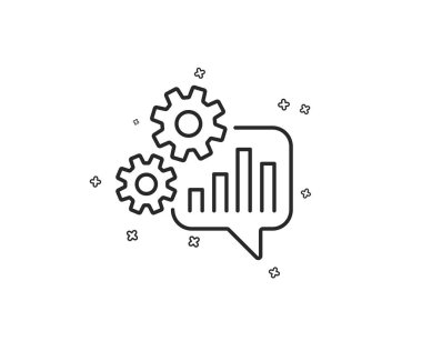 Karikatür sohbet hattı simgesi. Mühendislik aracı oturum. COG dişli sembolü. Geometrik şekiller. Rasgele çapraz öğelerin. Doğrusal karikatür simgesi tasarım. Vektör