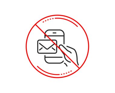 Hayır veya Dur işareti. Messenger Adres satırı simgesi. Yeni Bülten işaret. Telefon e-posta simgesi. Uyarı yasağı dur sembolü yasaktır. Yok simgesi tasarım. Vektör