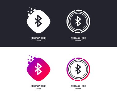Logo kavramı. Bluetooth işareti simgesi. Mobil şebeke sembolü. Baðlamanýz gerekebilir. Logo tasarımı. Renkli düğmeler ile bluetooth kutsal kişilerin resmi. Vektör