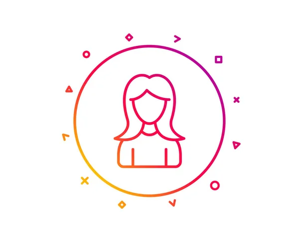 Icône Ligne Utilisateur Signe Profil Féminin Femme Personne Silhouette Symbole — Image vectorielle
