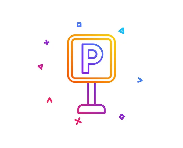 Icône Parking Panneau Parking Lieu Transport Symbole Bouton Ligne Dégradé — Image vectorielle