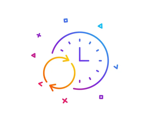Time line icon. Update clock or Deadline symbol. Time management sign. Gradient line button. Update Time icon design. Colorful geometric shapes. Vector