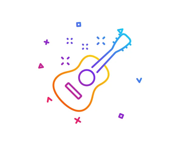 Icône Ligne Guitare Acoustique Panneau Musical Symbole Instrument Musique Bouton — Image vectorielle