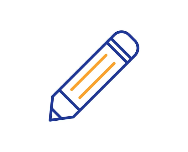 鉛筆線のアイコン 署名を編集します 図面や機器シンボルを書きます カラフルな概要の概念 青とオレンジ色の細い線の色アイコン 鉛筆ベクトル — ストックベクタ