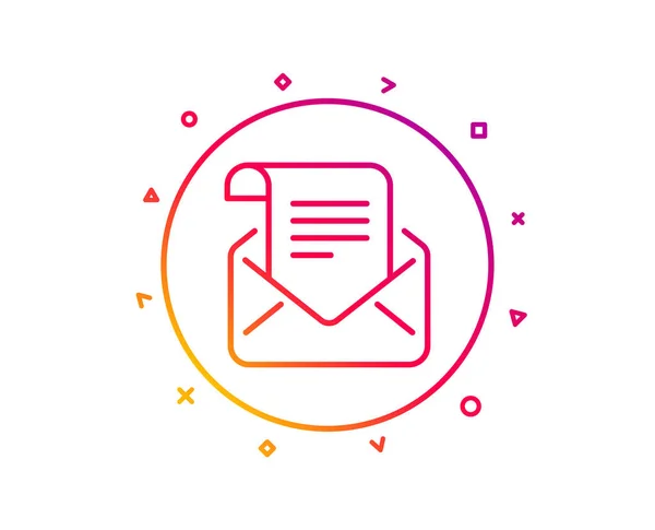 Mail Hírlevél Sor Ikon Olvassa Üzenetet Levelezés Jele Mail Szimbólum — Stock Vector