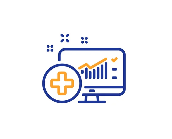 Medical Analytics Line Icon Hospital Statistics Sign Colorful Outline Concept — Stock Vector