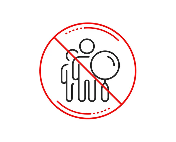 Stop Sign Search People Line Icon Find Employee Sign Magnify — Stock Vector