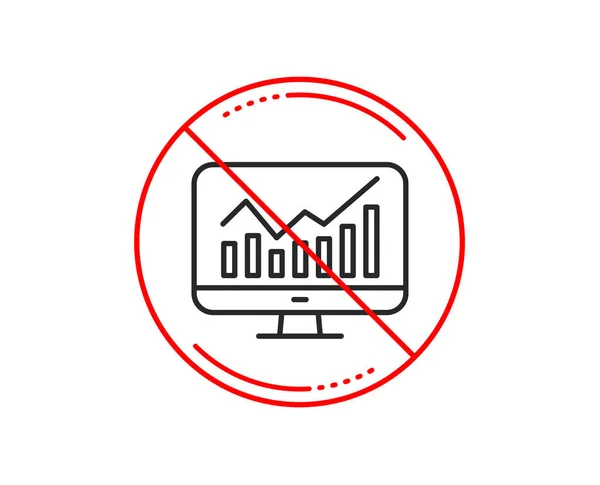 Stop Icona Della Linea Statistica Segno Analisi Dei Dati Strategia — Vettoriale Stock