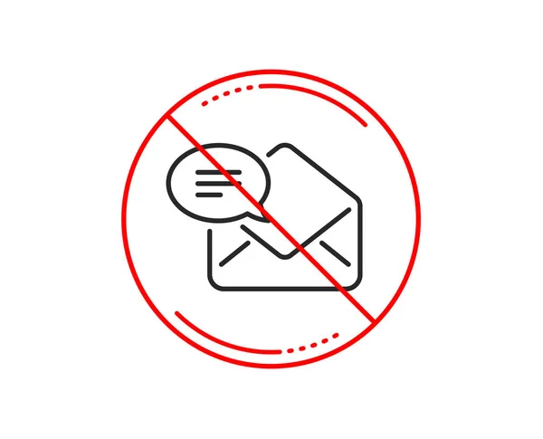 Kein Stoppschild Neues Mailline Symbol Nachrichtenkorrespondenzzeichen Mail Symbol Vorsicht Verbotenes — Stockvektor
