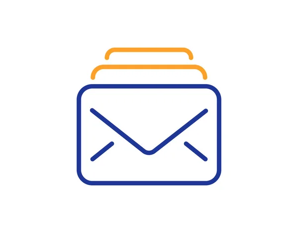 邮件行 新邮件对应符号 电子邮件符号 五颜六色的轮廓概念 蓝色和橙色细线颜色图标 邮件向量 — 图库矢量图片