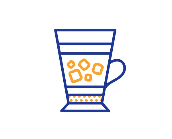 Frappé Kaffee Ikone Kaltgetränk Schild Getränkesymbol Buntes Rahmenkonzept Blaue Und — Stockvektor