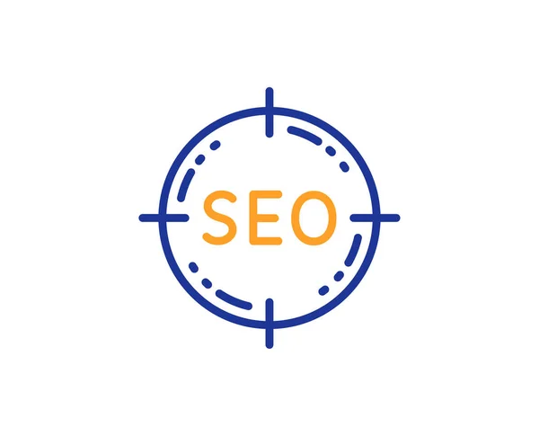 Icono Línea Objetivo Seo Signo Optimización Del Motor Búsqueda Apunta — Vector de stock