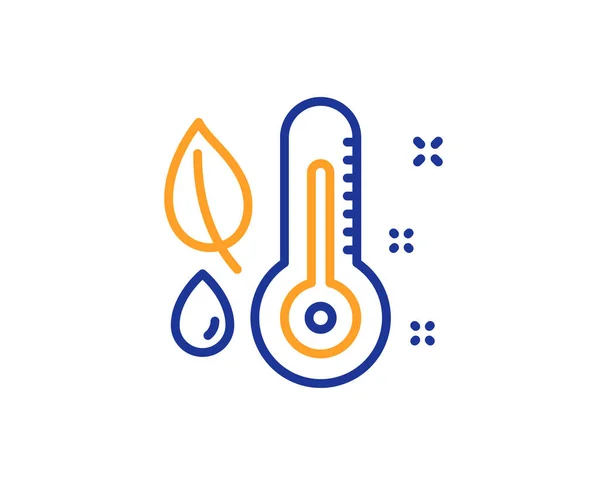 Θερμόμετρο Εικονίδιο Γραμμή Σημάδι Υγρασίας Και Φύλλων Σύμβολο Υγρασία Πολύχρωμο — Διανυσματικό Αρχείο